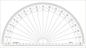 Rapporteur 1/2 cercle degrés Ø 25 cm