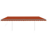 vidaXL Auvent automatique capteur de vent/LED 6x3 m Orange et marron