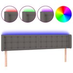 vidaXL Tête de lit à LED Gris 203x16x78/88 cm Similicuir