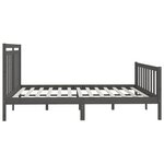vidaXL Cadre de lit Gris Bois de pin massif 200x200 cm