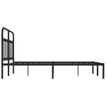 vidaXL Cadre de lit métal avec tête de lit noir 140x200 cm