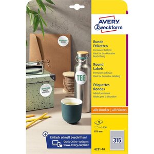 Étiquettes rondes (3 150 pastilles adhésives Ø 10 mm sur A4 AVERY ZWECKFORM