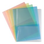 Chemise double poches esselte polypropylène translucide a4 couleurs assorties - lot de 5