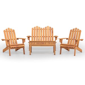 vidaXL Ensemble de salon de jardin Adirondack 4 Pièces bois acacia solide
