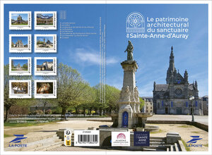 Collector 8 timbres - Les patrimoine architectural du sanctuaire de Sainte-Anne-d'Auray - Lettre Verte