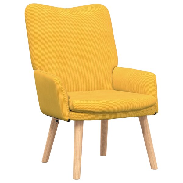 Fauteuil Relaxant vidaXL Jaune Clair en Velours Côtelé