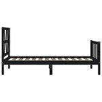 vidaXL Cadre de lit et tête de lit noir 100x200 cm bois massif