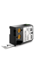 DYMO XTL - Ruban adhésif permanent en vinyle  24mm x 7m - Noir sur Blanc