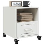 vidaXL Tables de chevet 2 Pièces blanc 36x39x43 5 cm acier