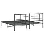 vidaXL Cadre de lit métal avec tête de lit noir 193x203 cm