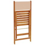vidaXL Chaises de jardin pliantes lot de 6 beige tissu et bois massif