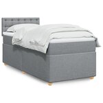 vidaXL Sommier à lattes de lit avec matelas gris clair 80x200 cm tissu