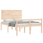 vidaXL Lit pour personne âgée et tête de lit 140x200 cm bois massif