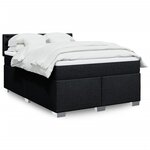 vidaXL Sommier à lattes de lit avec matelas Noir 160x200 cm Tissu