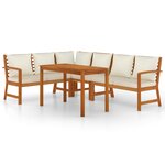 vidaXL Ensemble à manger de jardin coussins 5 Pièces Bois acacia