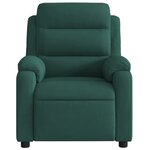 vidaXL Fauteuil de massage inclinable vert foncé velours