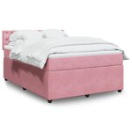 vidaXL Sommier à lattes de lit avec matelas Rose 140x200 cm Velours