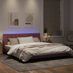 vidaXL Cadre de lit avec lumières LED rose 180x200 cm velours