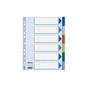 Esselte Intercalaires en plastique uni A4 PP 6 touches