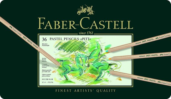 étui métal de 36 crayons couleur 'PITT PASTELL' FABER-CASTELL