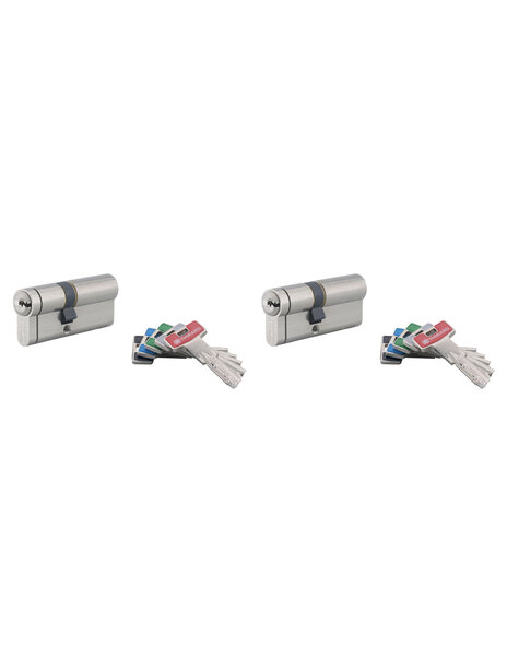 THIRARD - Lot de 2 cylindres de serrure double entrée T2  s'entrouvrant  30x40mm  anti-perçage  4 clés/cyl