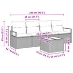 vidaXL Ensemble de Canapé de Jardin 5 Pièces avec Coussins Beige en Poly Rotin