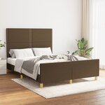 vidaXL Cadre de lit avec tête de lit Marron foncé 140x190 cm Tissu