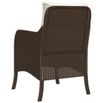 vidaXL Chaises de jardin avec coussins lot de 2 marron résine tressée