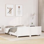 vidaXL Cadre de lit sans matelas blanc 135x190 cm bois de pin massif
