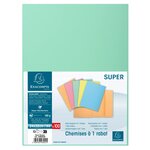 Paquet 100 Chemises 1 Rabat Super 160 - 24x32cm - Vert Clair - X 5 - Exacompta