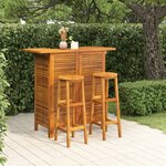 vidaXL Ensemble de bar de jardin 3 Pièces Bois d'acacia solide