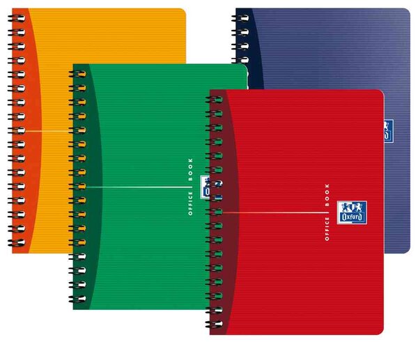 Office Carnet Spirale 90 x 140 mm 100 p Quadrillée 90g Coloris Aléatoire OXFORD