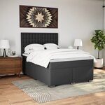 vidaXL Sommier à lattes de lit avec matelas Noir 140x200 cm Similicuir