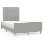 vidaXL Cadre de lit avec tête de lit Gris clair 120x200 cm Tissu
