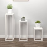 vidaXL Ensemble de supports pour plantes 3Pièces Blanc Bois de pin massif