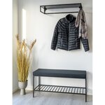 House Nordic Banc Avery avec étagère et coussin Noir