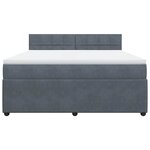 vidaXL Sommier à lattes de lit et matelas Gris foncé 180x200cm Velours