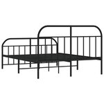 vidaXL Cadre de lit métal avec tête de lit/pied de lit noir 183x213 cm