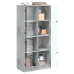 vidaXL Buffet haut avec portes gris béton 68x37x142 cm bois ingénierie