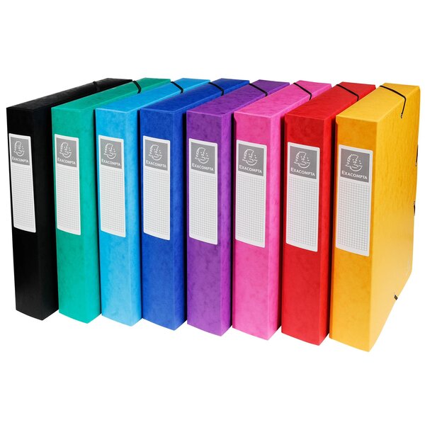 Boite De Classement Exabox Dos 60mm Carte Lustrée - A4 - Couleurs Assorties - X 8 - Exacompta