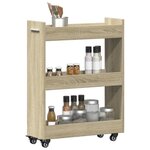vidaXL Armoire avec roues chêne sonoma 60x22x79 cm bois d'ingénierie