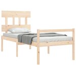 vidaXL Lit pour personne âgée et tête de lit 90x200 cm bois massif