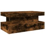 vidaXL Table basse avec lumières LED chêne fumé 90x50x40 cm