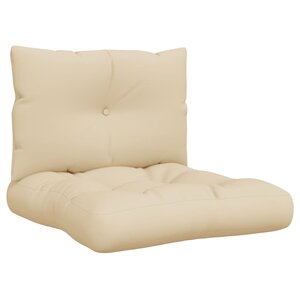 vidaXL Coussins de palette lot de 2 beige tissu