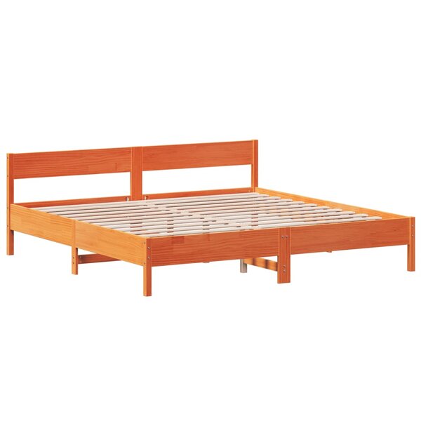 vidaXL Cadre de lit sans matelas cire marron 200x200cm bois pin massif