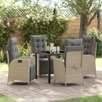 vidaXL Ensemble de 5 pièces pour salle à manger de jardin beige en poly rattan