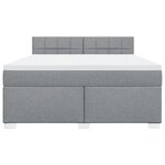 vidaXL Sommier à lattes de lit avec matelas Gris clair 180x200cm Tissu