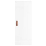 vidaXL Buffet haut Blanc brillant 34 5x34x180 cm Bois d'ingénierie