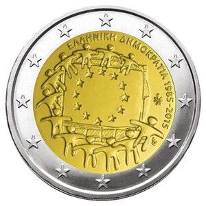 Pièce 2€ commémorative 2015 : allemagne (30e anniversaire du drapeau europeen 1 pièce)