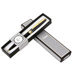 Stylo personnalisé initiale Black & Gold - Lettre D - Draeger